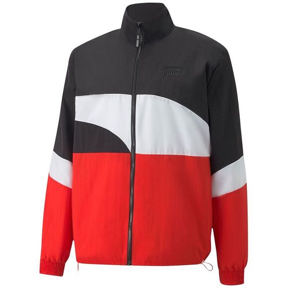 Puma Men's Clyde Woven Colorblocked Track Jacket Black Size S - Picture 1 of 3